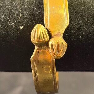 Vintage‎ Rina Gold Tone Bypass Bangle Bracelet Made in India Antique Style